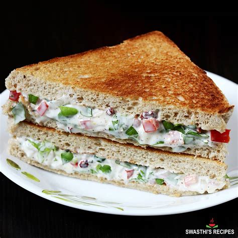 Mayonnaise Sandwich Veg Mayo Sandwich Swasthi S Recipes | indianhealthyrecipes