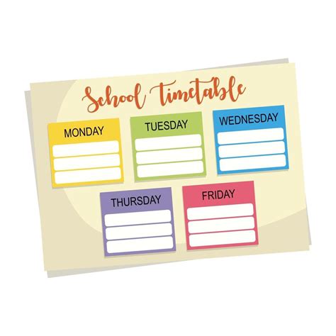 Cartoon school timetable schedule 2813619 Vector Art at Vecteezy