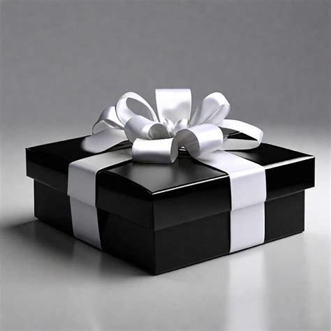 Premium AI Image | Black gift box with white ribbon