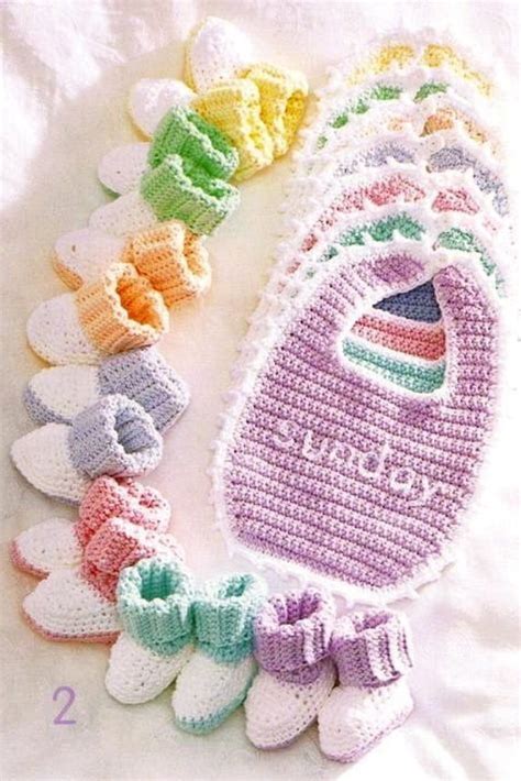 Crochet Baby Bibs Booties Sets New Pattern Booklet