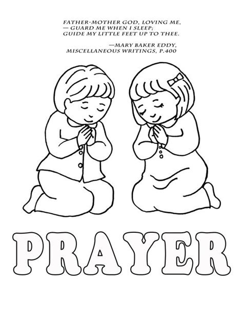 Free Children Praying Coloring Page, Download Free Children Praying ...