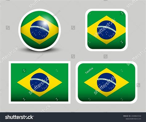 Flags Vector Brazil Vector Illustration Set Stock Vector (Royalty Free ...