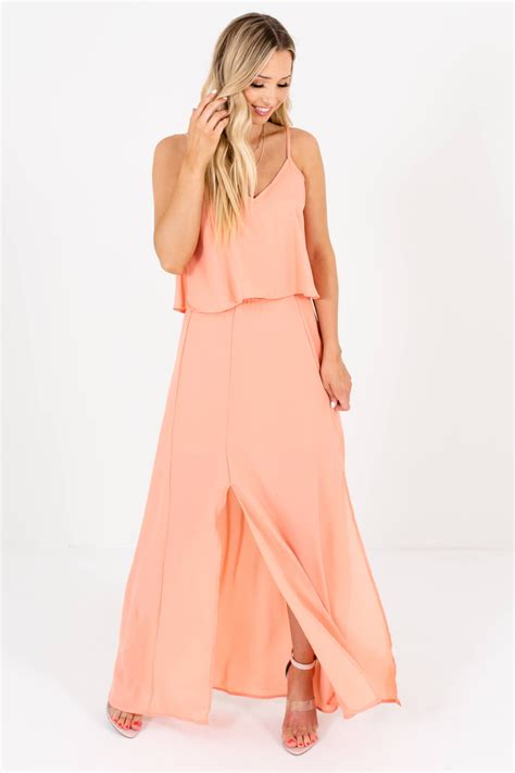 Pretty as a Peach Pink Maxi Dress | Boutique Maxi Dresses