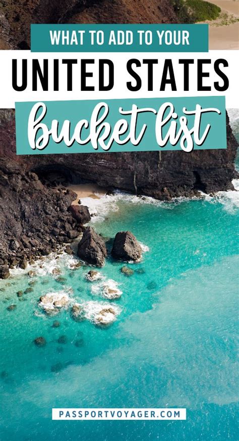 the beach with text overlaying what to add to your united states bucket list