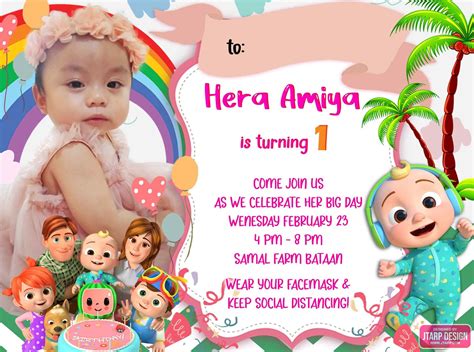 HERA AMIYA is turning 1 Cocomelon Invitation Design