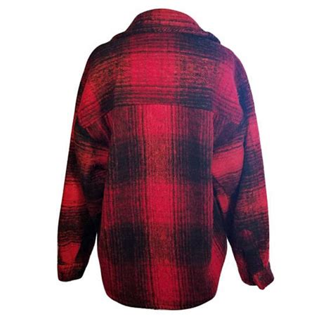 Men's Buffalo Plaid Jacket Casual Buffalo Plaid Camping Jacket Fishing ...