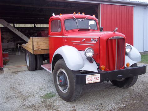 1950s mack Truck seen at The 2011 Ohio Farm Science Review in Ohio State Buckeye colors Mack ...