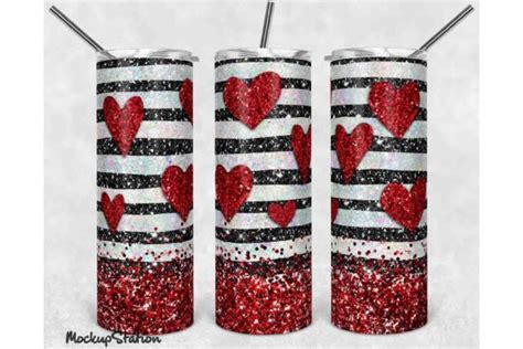 Download Valentine Glitter Heart 20oz Tumbler PNG - Free POD Asset