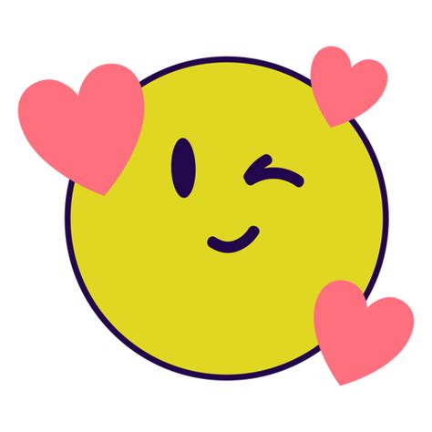 Cute Heart Wink Emoji PNG & SVG Design For T-Shirts