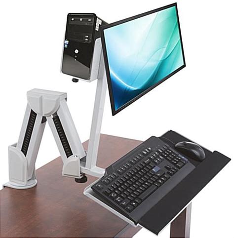 Monitor Arm with Keyboard Tray | Desk or Wall Mount