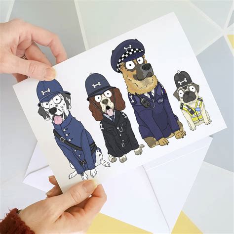 Police Uniform History Dogs Card By Giddings Gifts