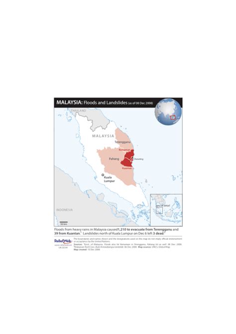 Malaysia: Floods and Landslides (as of 08 Dec 2008) - Location Map ...