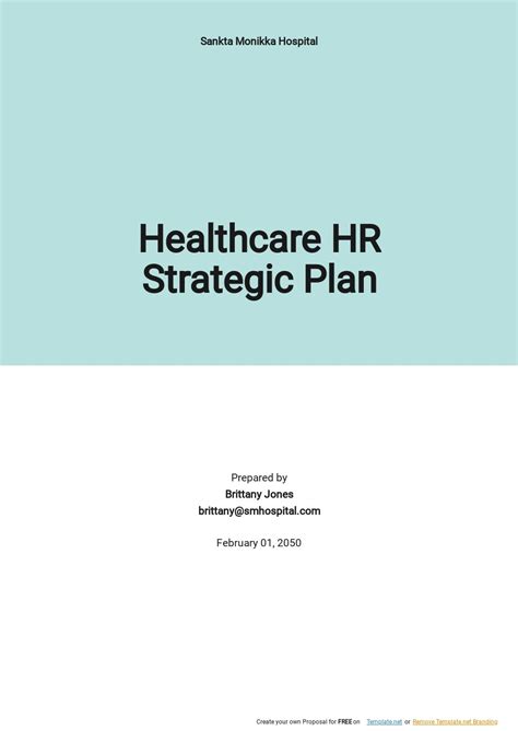 Healthcare HR Strategic Plan Template - Google Docs, Word, Apple Pages ...