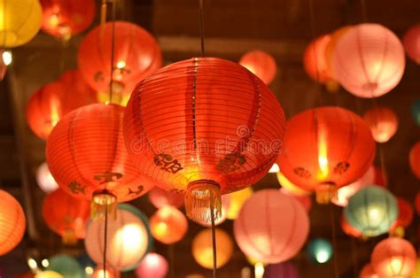 Chinese Lanterns,Chinese New Year Lanterns in Chinatown,the Moon ...