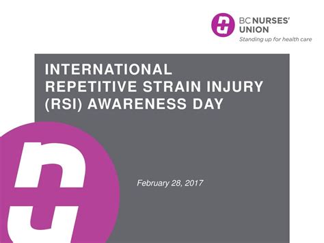 International repetitive strain injury (RSI) awareness day - ppt download