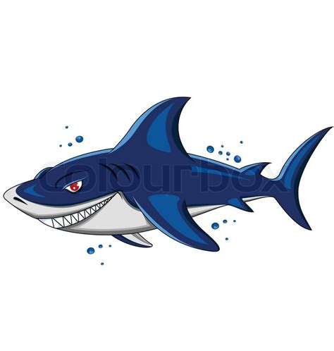 Vector illustration of angry shark | Stock vector | Colourbox