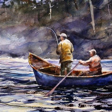 DRIFTBOAT and FISHERMAN Watercolor Print Dean by DeanCrouserArt, $45.00 | Fly fishing art, Fish ...