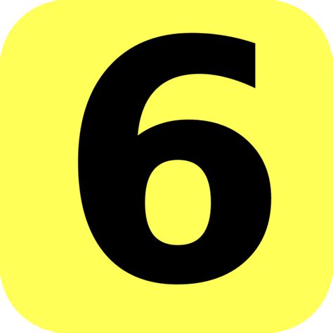 Yellow Rounded Number 6 Clip Art at Clker.com - vector clip art online, royalty free & public domain