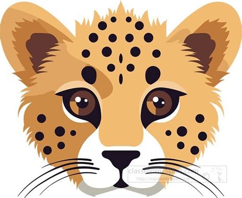 Animal Faces Clipart-cheetah animal face