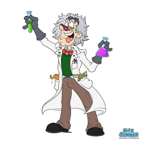 Mad scientist cartoon character | A crazy scientist concocting potions!