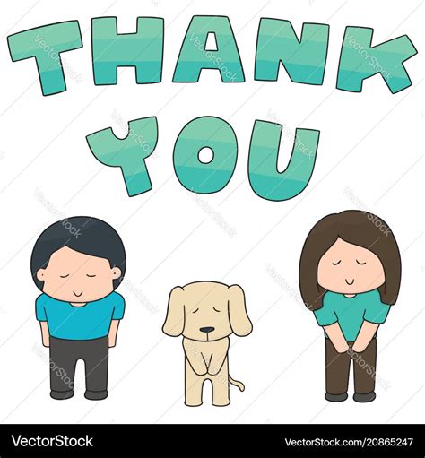 Set of people saying thank you Royalty Free Vector Image