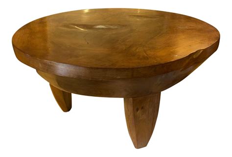 Vintage Round Solid Wood Side Table in 2021 | Solid wood side table ...