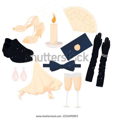 Classical Dance Waltz Vector Illustration Set Stock Vector (Royalty ...