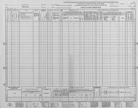 1940 Census Form — 1940 U.S. Census Form — 1940 United States Census Form