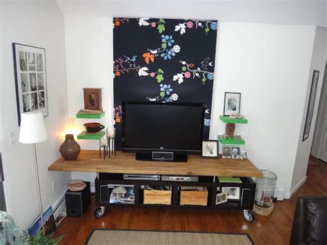 LACK + kitchen counter top = modern TV stand/ Entertainment Center - IKEA Hackers - IKEA Hackers