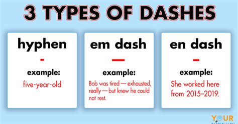 3 Types of Dashes and Correct Usage in Writing | YourDictionary