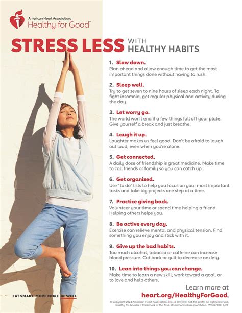 Fight Stress with Healthy Habits Infographic | American Heart Association