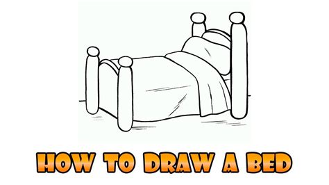 How to Draw bed - Easy step-by-step drawing lesson for kids - YouTube