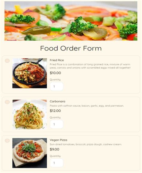 Google Form Food Order Template Free - prntbl.concejomunicipaldechinu.gov.co