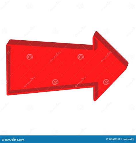 Red Arrow Pointing Right on a White Background Stock Illustration ...