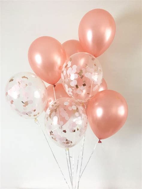 Rose Gold Balloons Blush Rose Gold Confetti Balloons Rose Gold