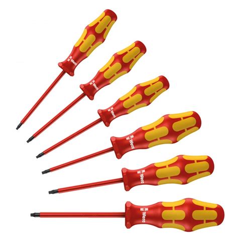 Wera 133356 Kraftform Plus 6 Piece VDE Insulated Torx Screwdriver Set ...