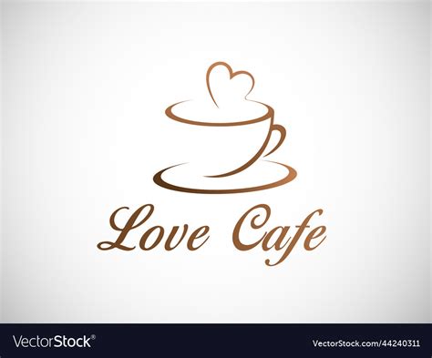 Coffee shop logo design creative cafe love Vector Image