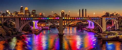 I-35W St. Anthony Falls Bridge in Minneapolis Lights Up Teal for PMDD Awareness - April 24, 2020 ...