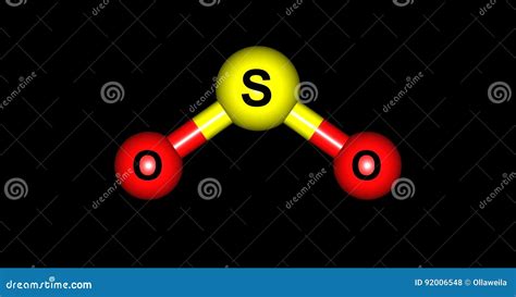 SO2 Sulfur Dioxide Molecule Cartoon Vector | CartoonDealer.com #64274365