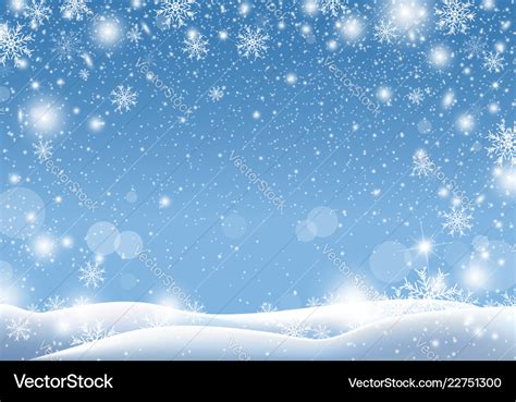 Christmas background design of snow falling Vector Image