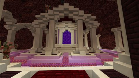 A work in progress nether hub that I've been building with the help of a friend : r/Minecraft