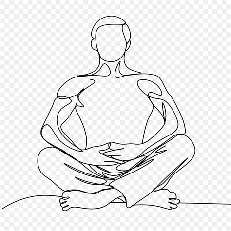 Yoga Meditation Pose Line Drawing Male Continuous, Wing Drawing, Male ...