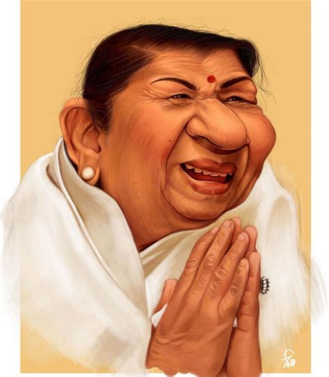 Caricature Lata Mangeshkar By Ramanjit Kaur Gabri 5