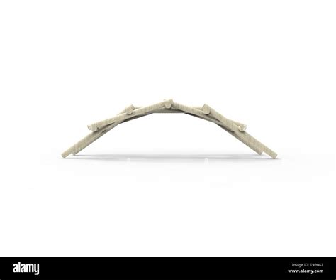 Leonardo Da vinci self supporting bridge isolated in white background Stock Photo - Alamy