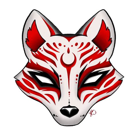 a red and white sticker with an image of a fox's head on it