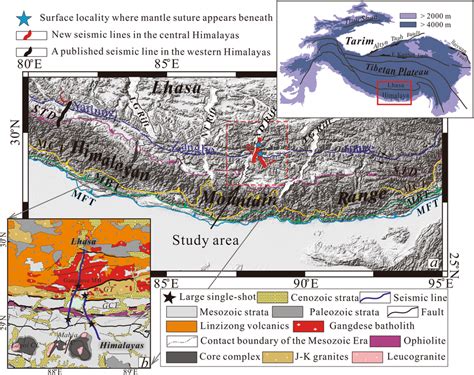 (a) Topographic map of southern Tibet and the Himalayan Mountain Range... | Download Scientific ...