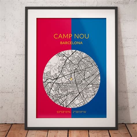 Barcelona: Camp Nou Map Print | Etsy