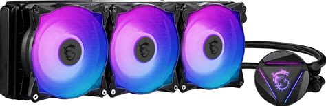 MSI MAG CORELIQUID 360R - AIO RGB CPU Liquid Cooler - Rotating Cap Design - 360mm Radiator ...