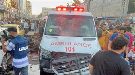 Israel-Gaza latest: Casualties after IDF attack on ambulance outside Gaza hospital; large crowds ...