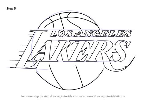 Learn How to Draw Los Angeles Lakers Logo (NBA) Step by Step : Drawing ...